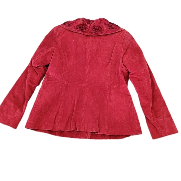 1990s Red Suede Roses Jacket - Picture 6 of 11